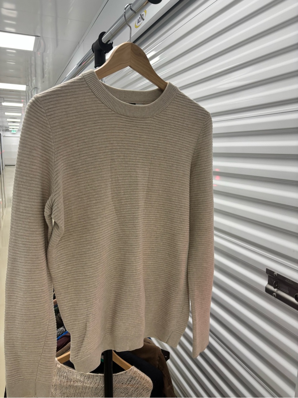Topshop Ribbed Crewneck Sweater - Cream